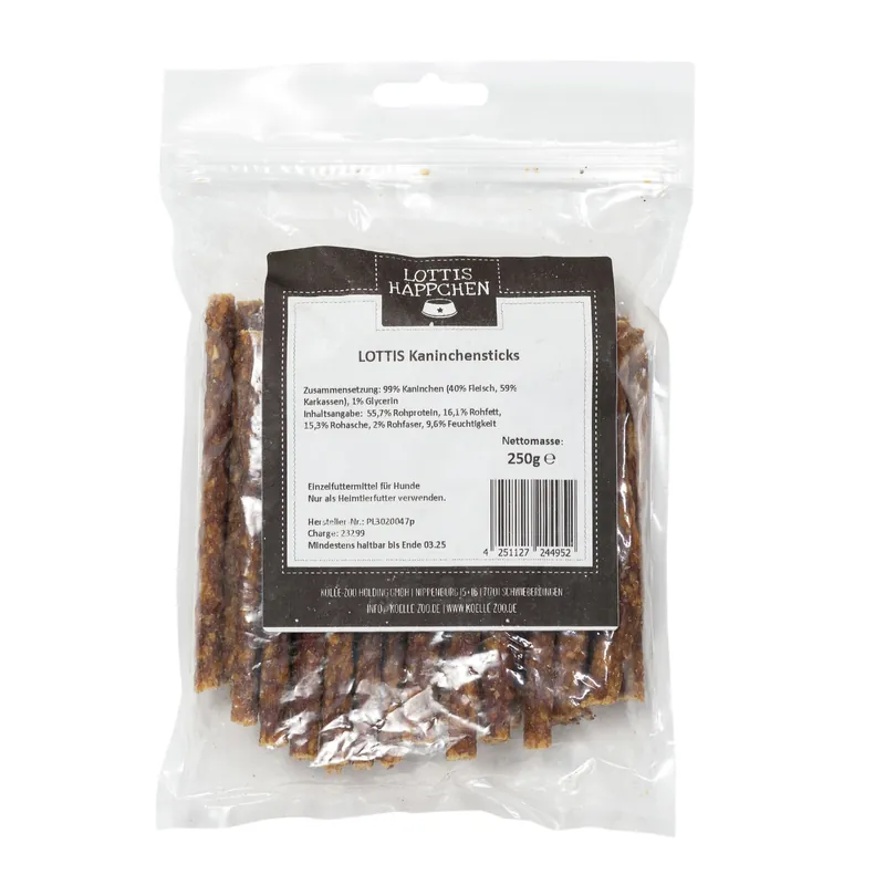 Online Kaufen LOTTIS HÄPPCHEN Kaninchensticks 250 g